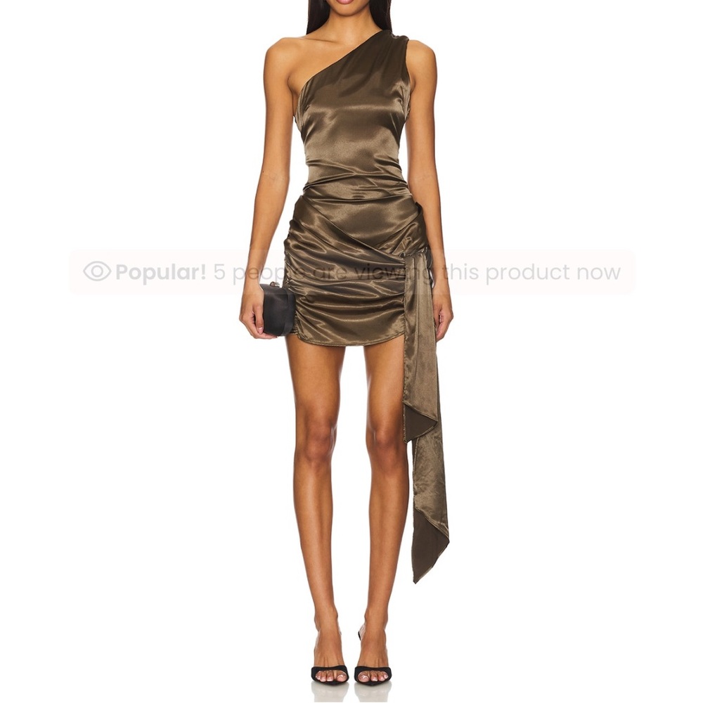 REVOLVE/superdown One-Shoulder Brown Dress (Brand New)
